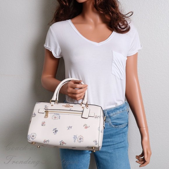 NWT Coach Dandelion Floral Print Rowan Satchel - Picture 3 of 13